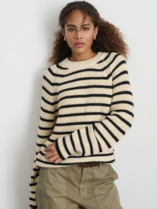 Women | Amalie Sweater | Stripe Ivory x Black