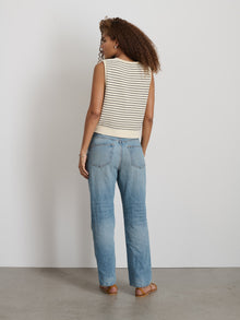 Women | Bridget Striped Vest | Cotton Ivory x Black