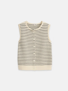 Women | Bridget Striped Vest | Cotton Ivory x Black
