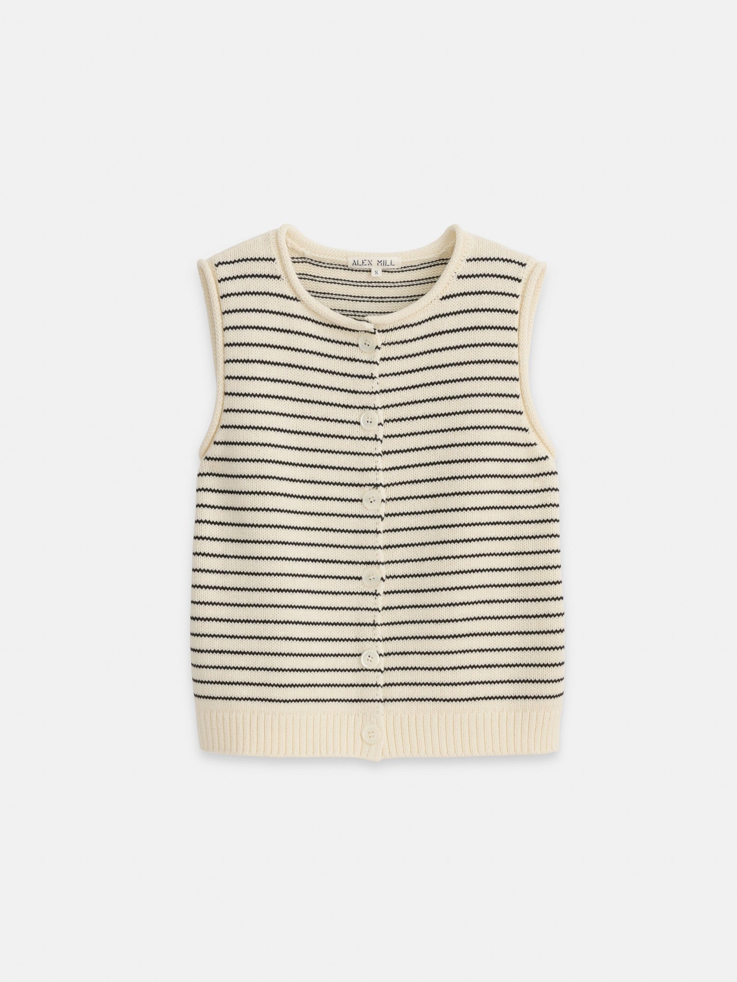 Women | Bridget Striped Vest | Cotton Ivory x Black