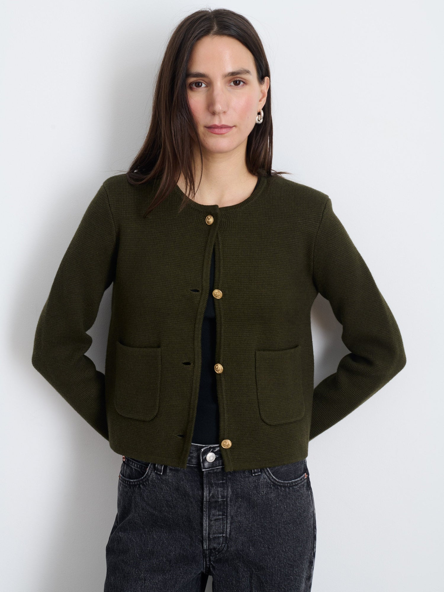 Women | Paris Sweater Jacket | Olive