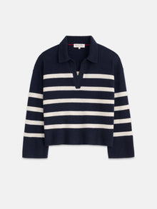 Women | Isa Striped Pullover | Cashmere Navy x White