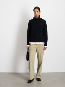 Women | Chelsea Turtleneck | Cotton Cashmere Black