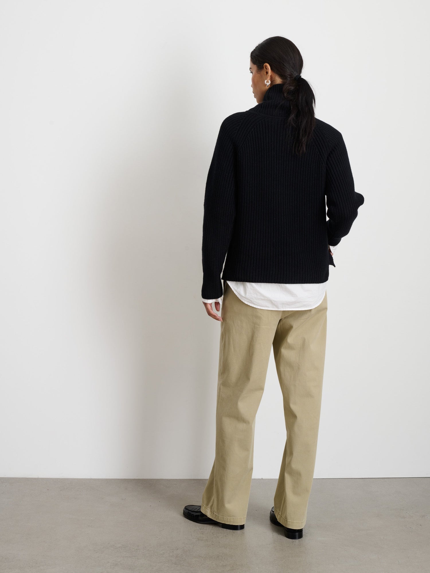 Women | Chelsea Turtleneck | Cotton Cashmere Black