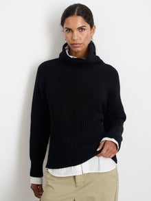 Women | Chelsea Turtleneck | Cotton Cashmere Black