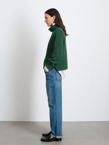 Women | Chelsea Turtleneck | Cotton Cashmere Hunter Green