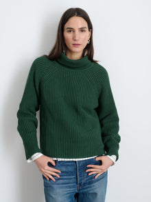Women | Chelsea Turtleneck | Cotton Cashmere Hunter Green