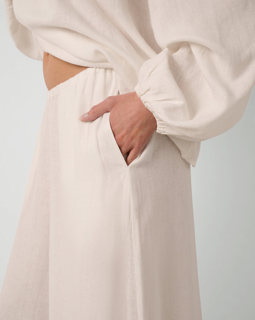 Wide Leg Pant | White