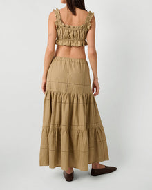 Midi Pull On Skirt | Oat