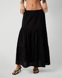 Midi Pull On Skirt | Black