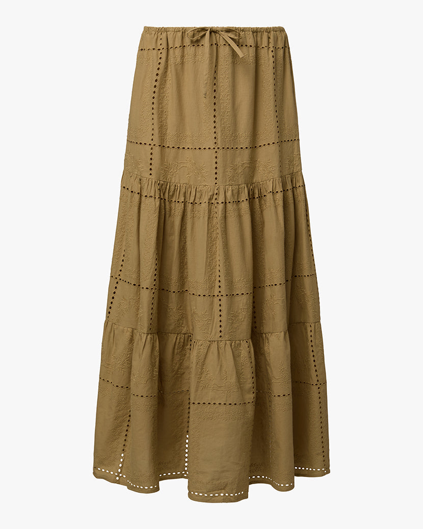 Midi Pull On Skirt | Oat