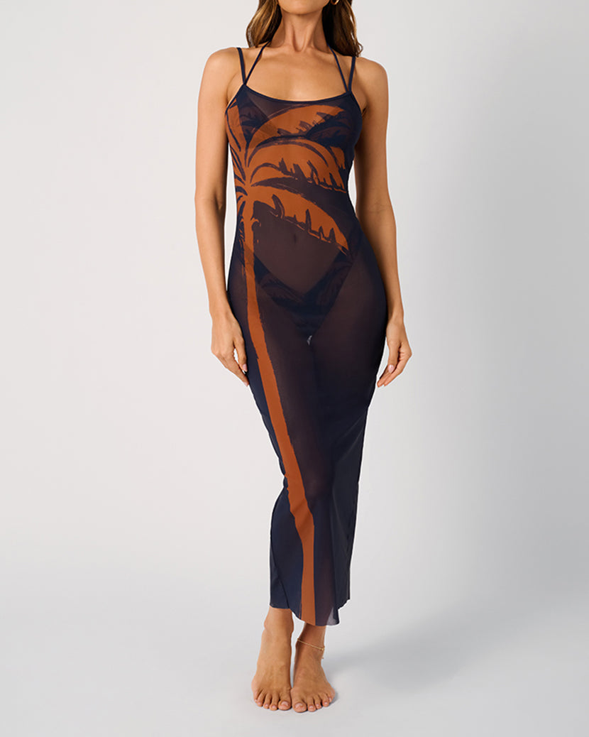 Mesh Scoop Maxi Slip Dress | Midnight Blue x Clay Mesh Scoop Maxi Slip Dress | Midnight Blue x Clay