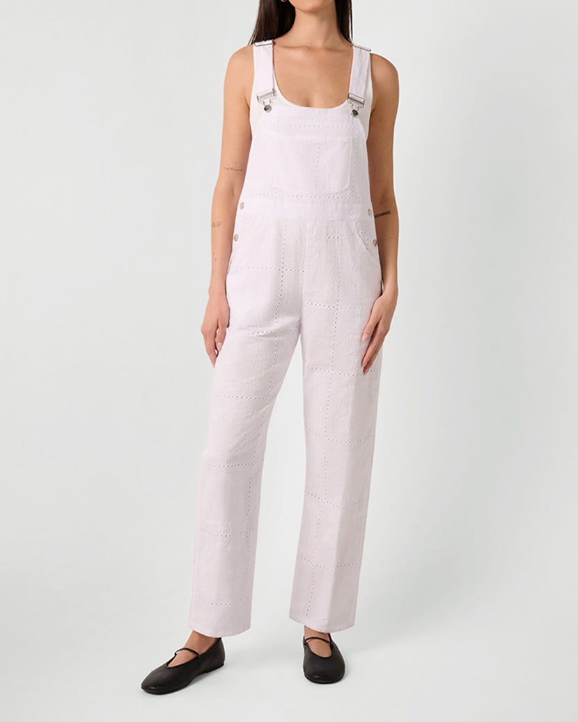 Eyelet Overall | White