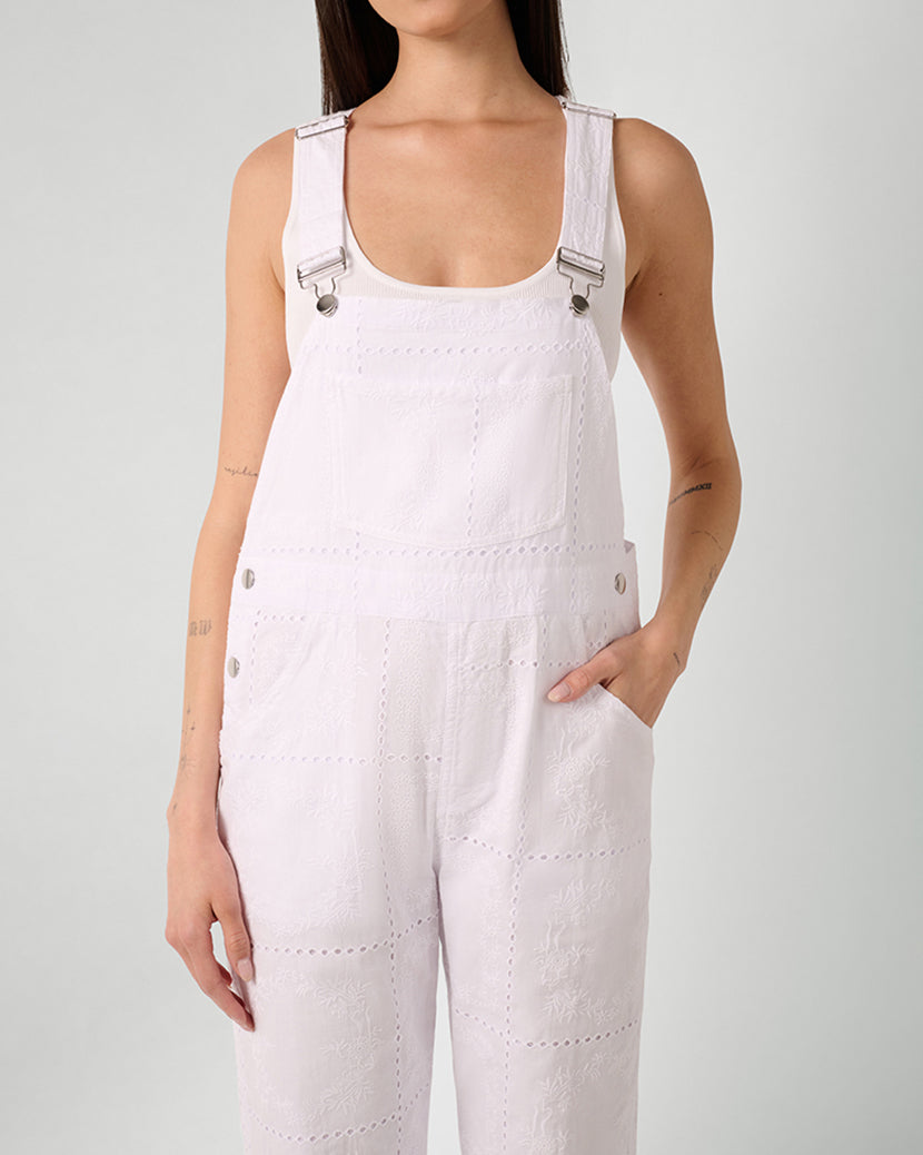 Eyelet Overall | White