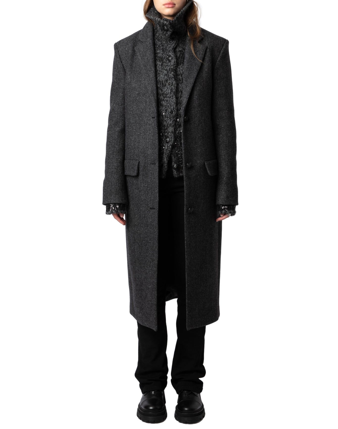 Women | Mio Chevron Chine | Anthracite