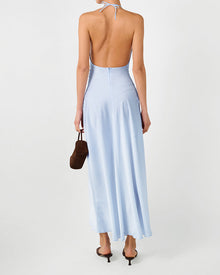 Halter Tie Neck Maxi Dress | Classic Blue