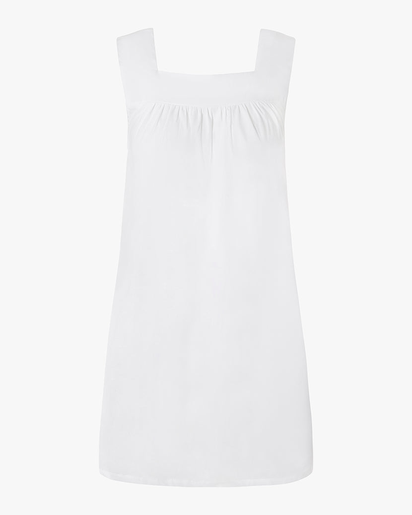 Square Neck Babydoll Mini Dress | Classic White