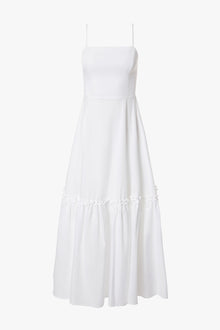 Ruffle Flare Midi Dress | Classic White