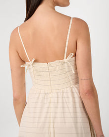 Ruffle Flare Midi Dress | Antique White