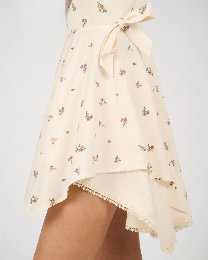 Handkerchief Mini Dress | Ivory