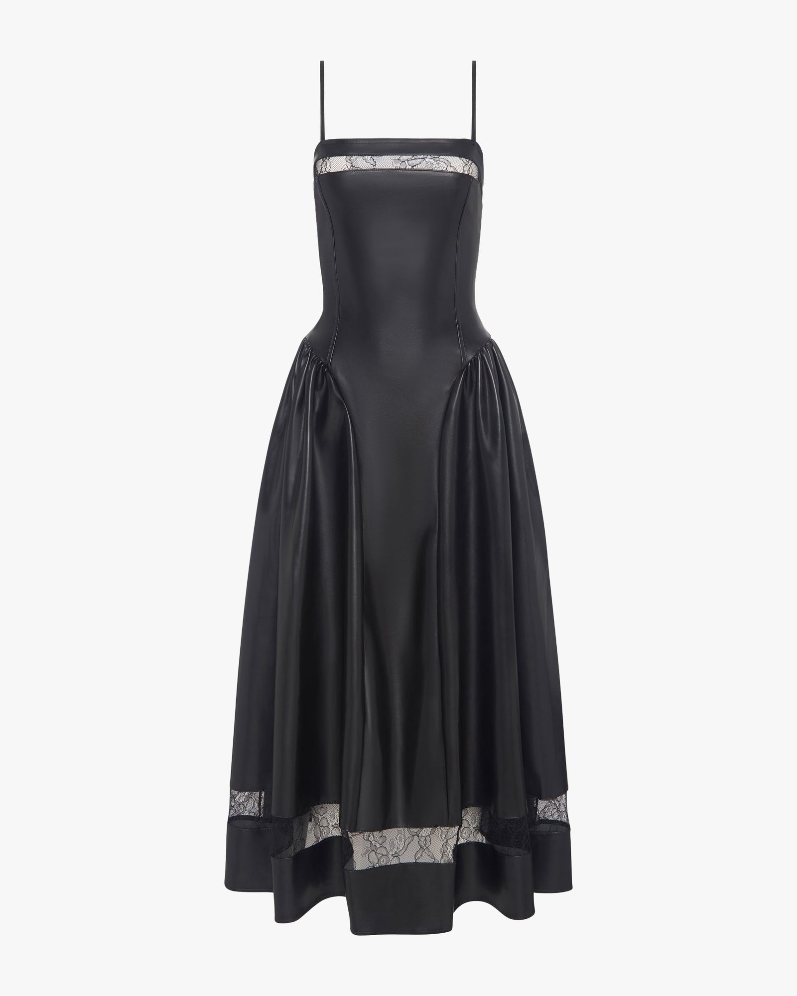 Lace Panel Corset Midi Dress
