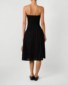 Ribbed Cotton Midi Dress | Black