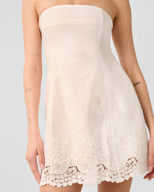 Strapless Peplum Mini Dress | Ivory