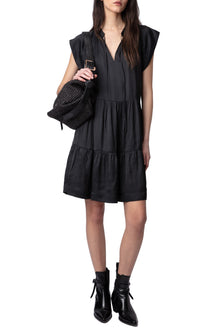 Rito Satin Dress | Black