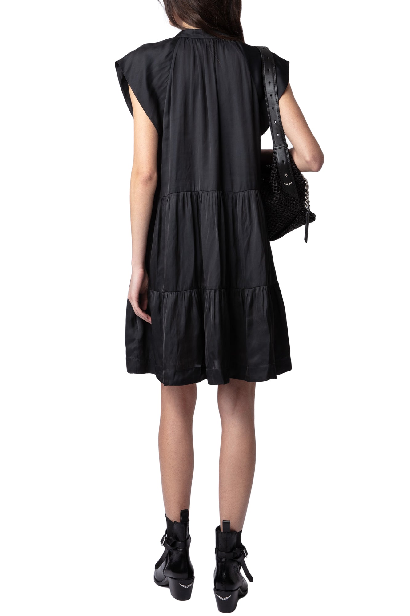 Rito Satin Dress | Black