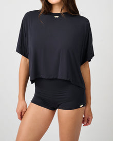 Cropped Sleep Tee | Black