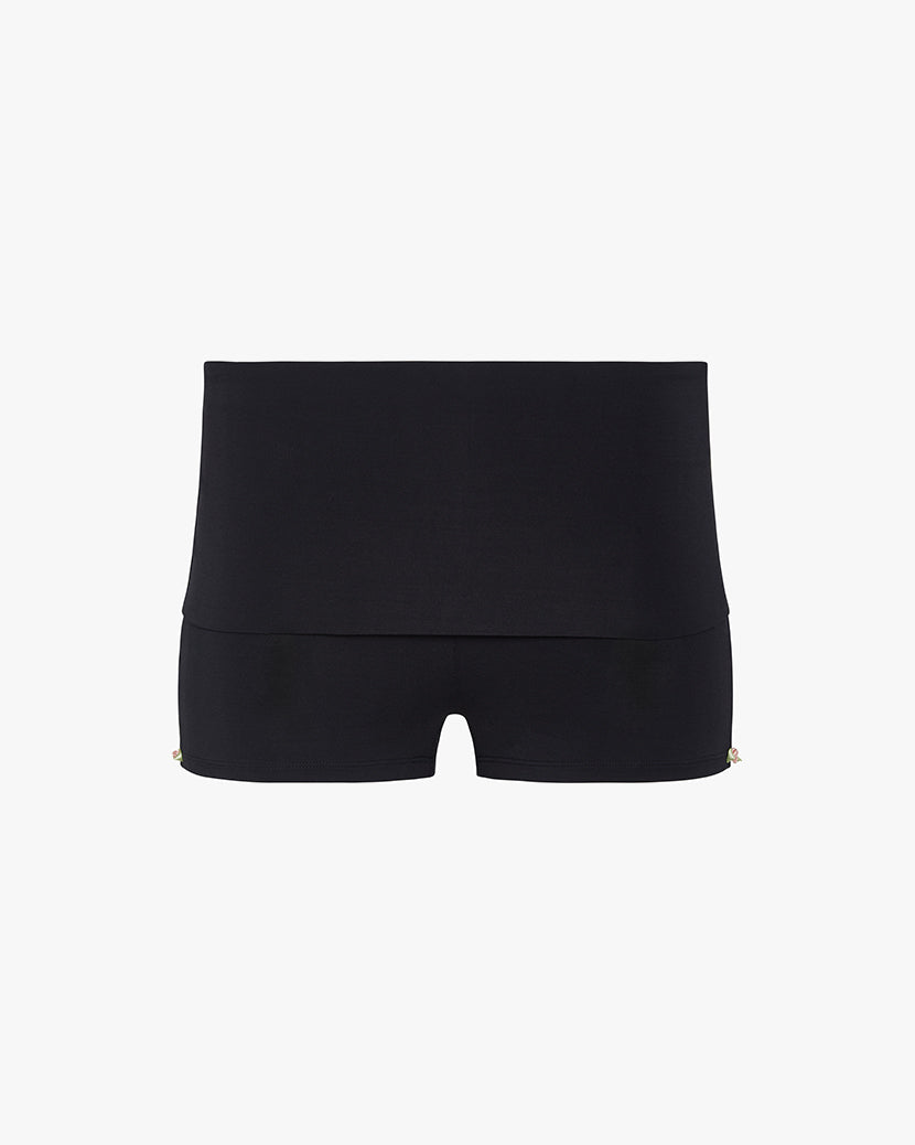 Fold-Over Short | Black