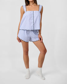 Scallop Pajama Shorts | Baby Blue