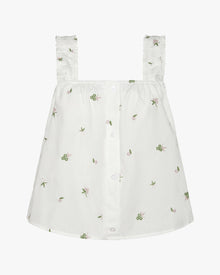 Ruffle Button Front Tank Top | Ivory