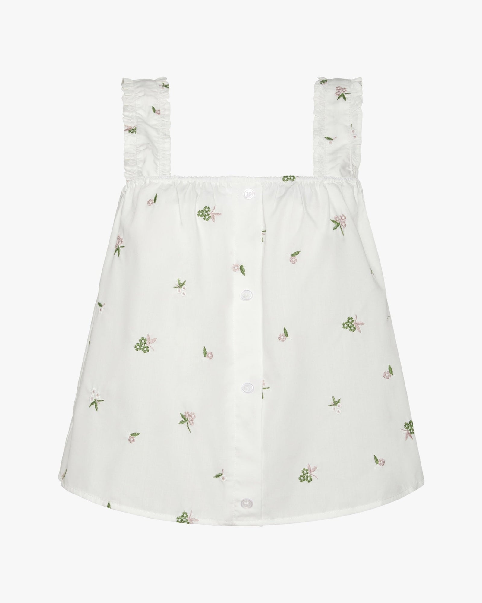 Ruffle Button Front Tank Top | Ivory