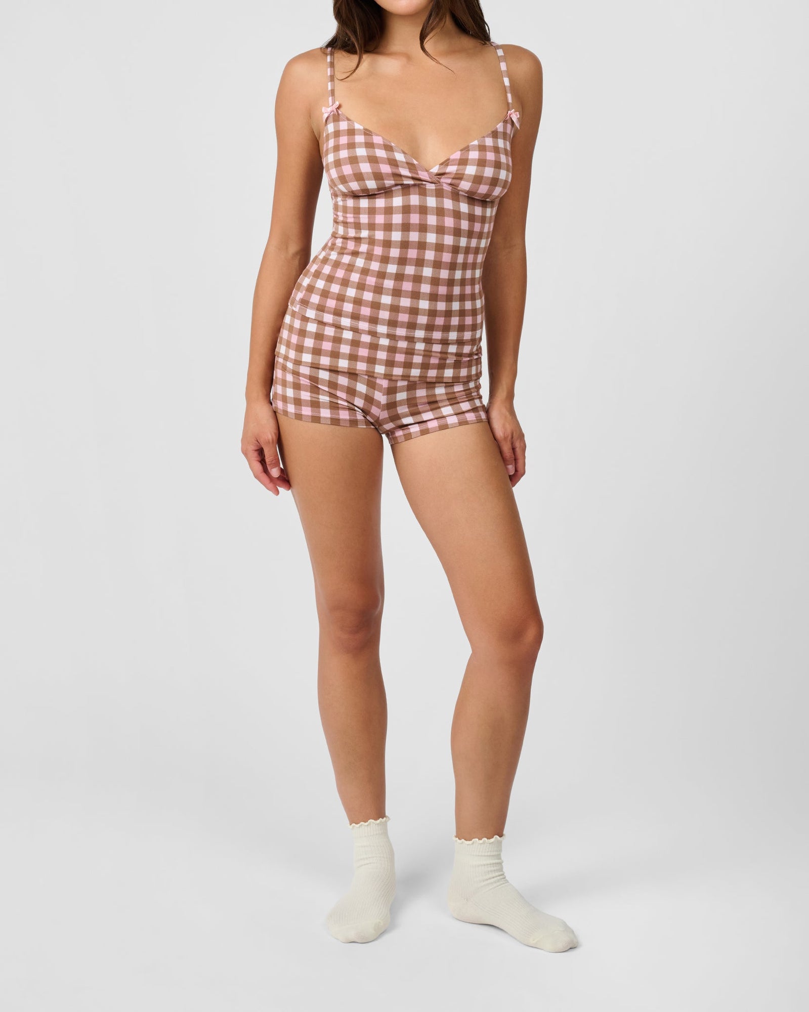 Fold-Over Short | Pink/Brown