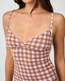 Crossover Cami Tank Top | Pink/Brown