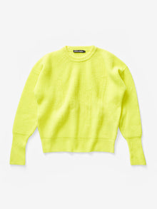 Woman WOOL ICON SWEATER - Mineral Yellow - flat lay - front