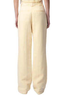 Pistol Linen Lurex Pants | Light Yellow