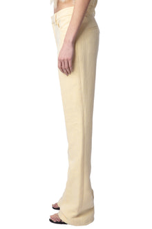 Pistol Linen Lurex Pants | Light Yellow