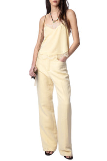 Pistol Linen Lurex Pants | Light Yellow