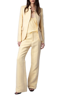 Pistol Linen Lurex Pants | Light Yellow