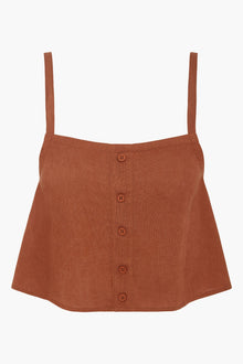 Linen Trapeze Tank Top | Clay
