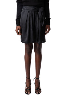 Joji Satin Skirt | Black