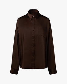Cropped Button Front Shirt | Chestnut