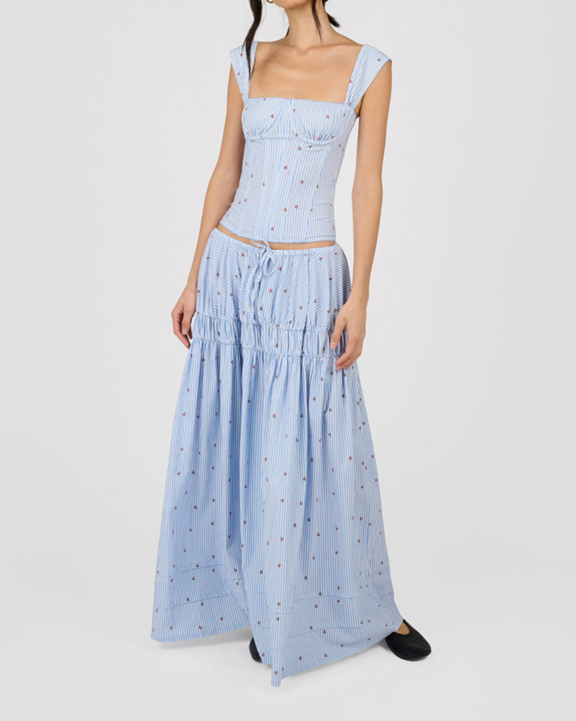 Ruched Cup Corset | Sky