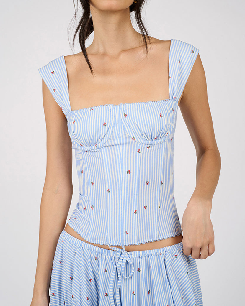 Ruched Cup Corset | Sky