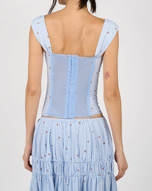 Ruched Cup Corset | Sky