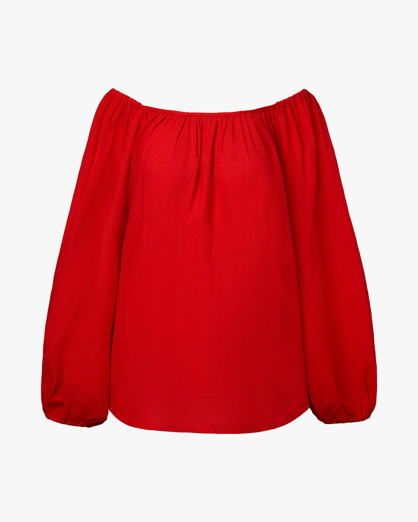 Off The Shoulder Top | Vibrant Red
