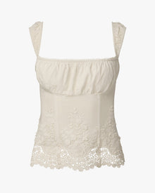 Wide Strap Ruched Cup Corset | Ivory