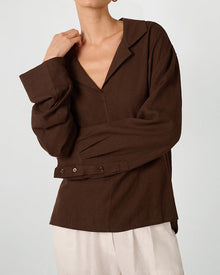 Kaftan Linen Top | Chestnut